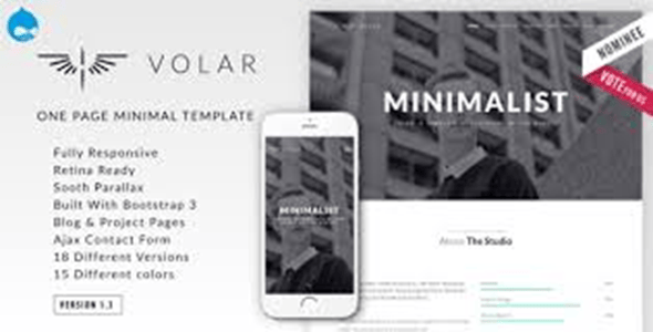 Volar - One Page Minimal Parallax Drupal Theme
