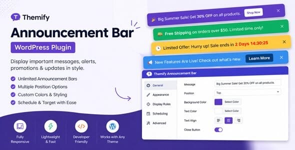 Themify Announcement Bar